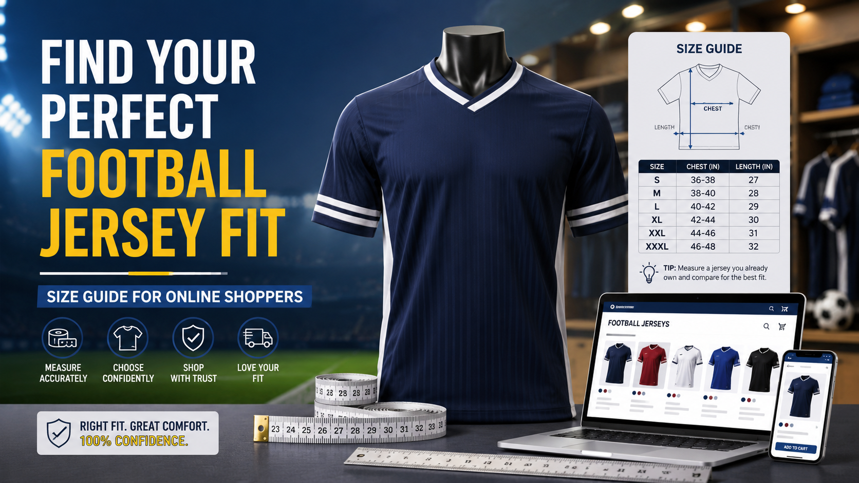 Football Jersey Size Guide: How to Get the Right Fit Before You Order